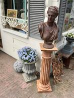 borstbeeld van giet ijzer gratis zuil erbij, Antiek en Kunst, Curiosa en Brocante, Ophalen
