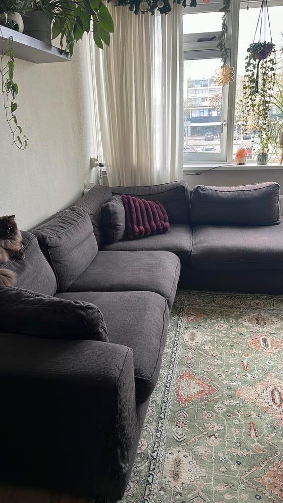 Hoekbank met beschadiging gratis af te halen, Huis en Inrichting, Banken | Bankstellen, Gebruikt, Vierpersoons of meer, Ophalen