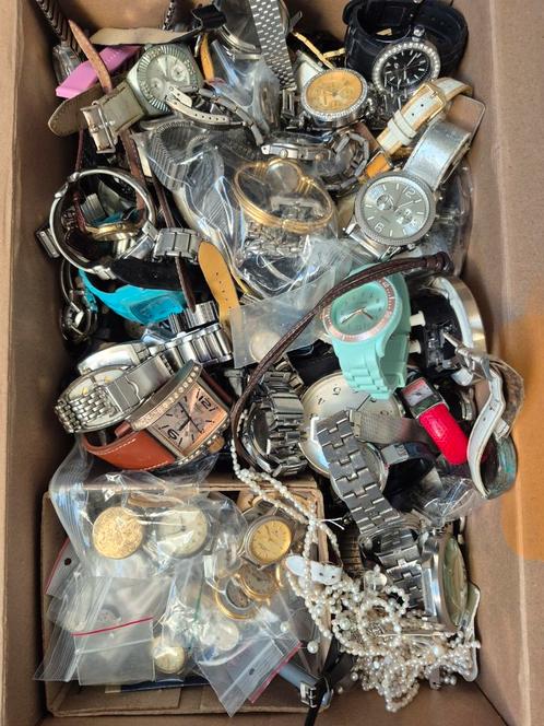 Groot Lot Horloges, Onderdelen, Uurwerken en Meer, Sieraden, Tassen en Uiterlijk, Horloges | Antiek, Polshorloge, Overige merken