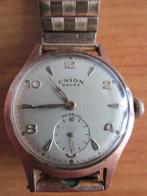 Union Ancre goudkleurig horloge, Sieraden, Tassen en Uiterlijk, Horloges | Antiek, Overige merken, Staal, Met bandje, Polshorloge