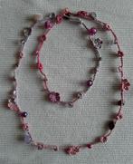 Kadootje?! Rose/lila gehaakte  ketting, Sieraden, Tassen en Uiterlijk, Kettingen, Ophalen of Verzenden, Nieuw, Paars, Overige materialen