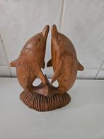 Houten Dolfijnen Beeld - 20 cm, Antiek en Kunst, Ophalen