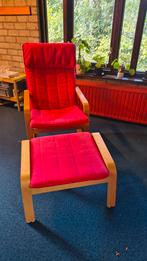 Ikea Poäng Stoel + Voetenbankje, Huis en Inrichting, Ophalen, Zo goed als nieuw, 75 tot 100 cm