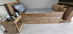 Complete slaapkamer inrichting van steigerhout bed, kast ..., Ophalen, Zo goed als nieuw, Tweepersoons