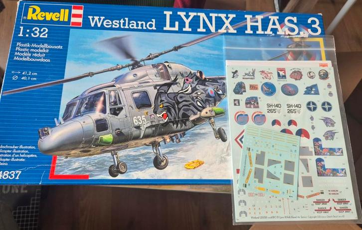 1/32 Lynx Helicopter met MLD Dutch Decals., Hobby en Vrije tijd, Modelbouw | Vliegtuigen en Helikopters, Nieuw, Helikopter, Groter dan 1:72