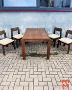 Jaren 60 brutalist eetkamerset (tafel + 4 stoelen), ?, 4 tot 6 stoelen, Gebruikt, Brutalist