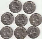 usa quarters  1965-1966-1967-1970-1977-1978-1986 2x, Losse munt, Verzenden, Noord-Amerika