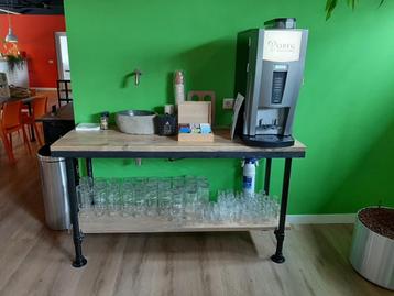 Industriële koffiemeubel met spoelunit + natuurstenen waskom beschikbaar voor biedingen
