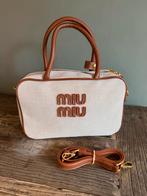 Miu Miu Canvas Tas - Nieuwstaat, Ophalen of Verzenden, Zo goed als nieuw, Beige, Handtas