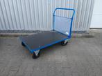 Nieuwe degelijke plateau transport wagen 120x80 kopwand kar, Ophalen, Nieuw, Transportkar