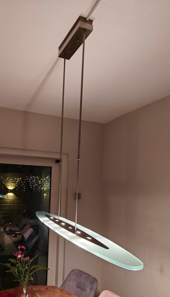 Steinhauer 3588ST Halogeen Hanglamp - Verstelbaar, Huis en Inrichting, Lampen | Hanglampen, Zo goed als nieuw, 75 cm of meer, Glas