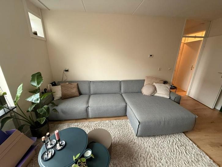 Grijze Hoekbank ca 3.45 breed - Gratis! Voor 14 december!, Huis en Inrichting, Banken | Bankstellen, Gebruikt, Stof, Ophalen