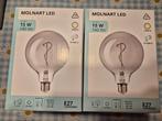 2 Ikea lampenbollen Molnart Led E27, Ophalen, Led-lamp, Minder dan 30 watt, Nieuw
