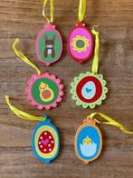 6x Paasdecoratie pasen paashangers hangers hout, Diversen, Ophalen of Verzenden, Zo goed als nieuw