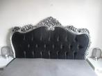 NIEUWSTAAT hoofdbord barok gecapitonneerd zwart stof, Eenpersoons, Zwart, Ophalen of Verzenden, Zo goed als nieuw