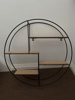 Rond Wandrek met Houten Planken, Huis en Inrichting, Woonaccessoires | Wandplanken en Boekenplanken, Ophalen of Verzenden, Zo goed als nieuw