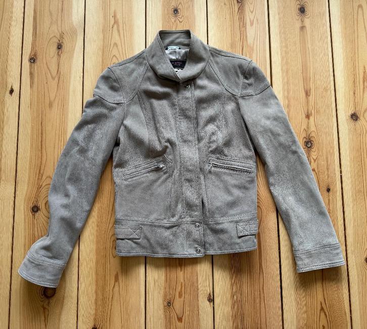 Laltramoda Leren jas - Grijs / Taupe Suede - Small / maat 36, Kleding | Dames, Jasjes, Kostuums en Pakken, Zo goed als nieuw, Jasje