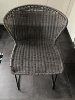 kunstof rieten stoel grijsbruin, Ophalen, Kunststof, Bruin, Zo goed als nieuw