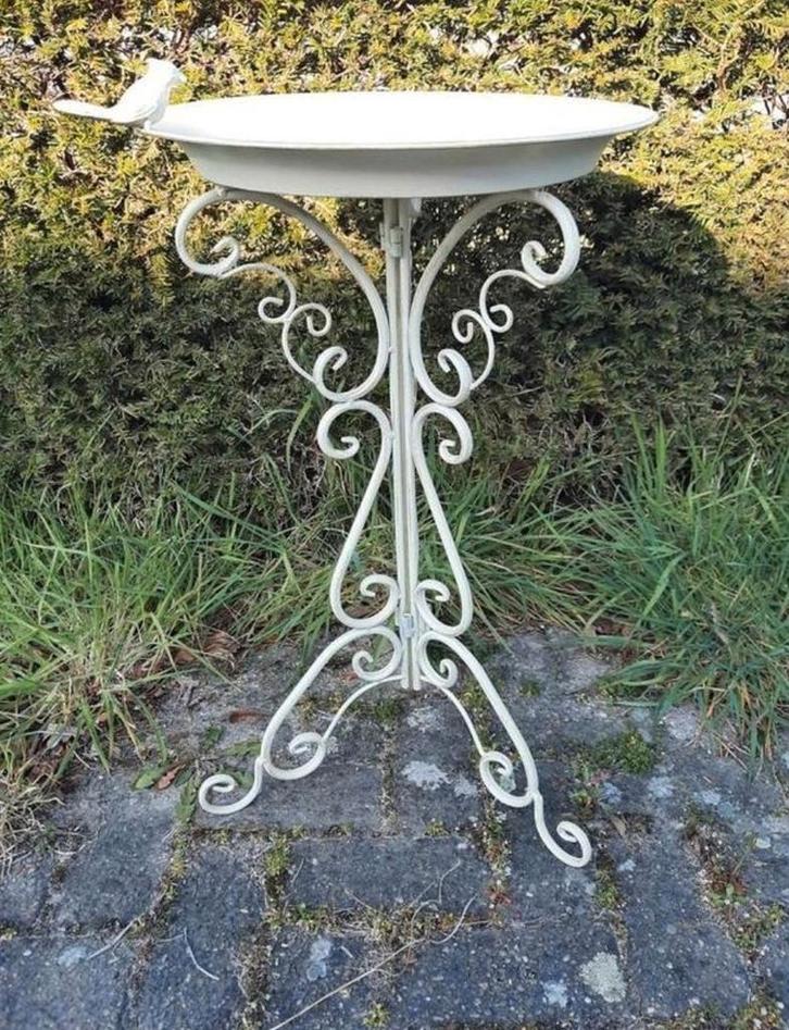 Staand Vogelbad Vogel Voederschaal Smeedijzer Wit Nieuw, Tuin en Terras, Vogelhuisjes en Vogelbaden, Nieuw, Ophalen of Verzenden