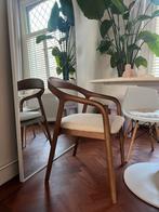 Japandi houten stoel met beige zitting (eetkamerstoel), Ophalen, Japandi, Bruin, Nieuw