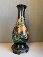 Vintage Chinese houten zwarte lakvaas – 27 cm, Antiek en Kunst, Verzenden