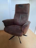 Te koop bruine draaifauteuil, Ophalen, Gebruikt, Eenpersoons, 75 tot 100 cm