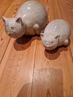 Keramische Kattenbeelden Set, Ophalen, Zo goed als nieuw, Steen, Dierenbeeld