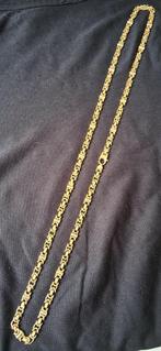 14 karaat gouden platte schakel koningsketting, Sieraden, Tassen en Uiterlijk, Kettingen, Ophalen of Verzenden, Zo goed als nieuw