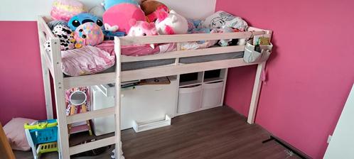 Half hoogslaper incl. matras te koop!, Kinderen en Baby's, Kinderkamer | Stapelbedden en Hoogslapers, Zo goed als nieuw, Stapelbed