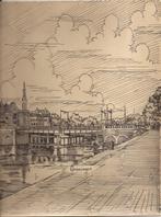 Groningen Stad Brug Tekening Sievers 50/60er jaren, Ophalen of Verzenden
