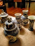 Delf blauw foto 1 vaas licht beschadingen deksel, Antiek en Kunst, Antiek | Vazen, Ophalen of Verzenden