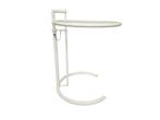 Design Side table - Eileen Gray stijl -  metaal - glas - 80s, Ophalen, Gebruikt, 50 tot 100 cm, Glas