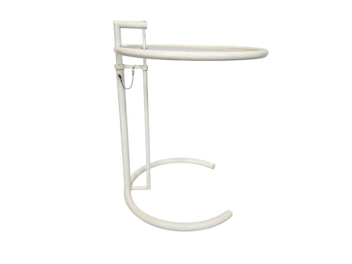 Design Side table - Eileen Gray stijl -  metaal - glas - 80s, Huis en Inrichting, Tafels | Sidetables, Gebruikt, 25 tot 50 cm