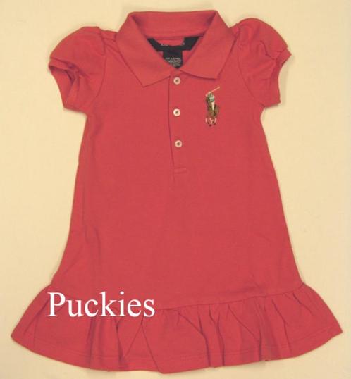 Ralph Lauren Big Pony polojurk coral maat 74 /12M *NIEUW*, Kinderen en Baby's, Babykleding | Maat 74, Nieuw, Meisje, Jurkje of Rokje
