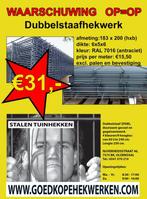 Dubbelstaafmatten 183x200cm Ral6005/ Ral6009/ Ral7016, Tuin en Terras, Gaas en Draad, Ophalen, Zo goed als nieuw, Minder dan 10 meter