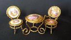 LIMOGES Porselein Miniatuur BISTRO set 3 dlg, Afb. FRAGONARD, Antiek en Kunst, Ophalen of Verzenden