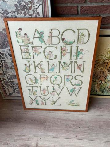 Vintage Borduurwerk Alfabet - Jaren '40/'50 beschikbaar voor biedingen