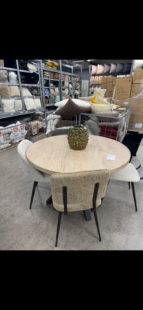 NIEUW Bressano eettafel rond €295 nieuwprijs, Huis en Inrichting, Tafels | Eettafels, Ophalen, Overige materialen, Rond, Nieuw