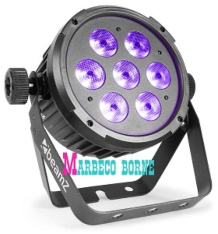 LED Flat Par 7x10W 6-in-1 RGBAW-UV, LED licht effect BT280, Muziek en Instrumenten, Licht en Laser, Nieuw, Licht, Geluidgestuurd