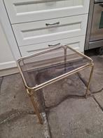 Messing buisframe bijzettafeltje Hollywood recency, Huis en Inrichting, Ophalen, Zo goed als nieuw, Rechthoekig, Minder dan 55 cm