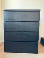Ikea Malm kast 4 lades zwartbruin met glasplaat, Ophalen, Gebruikt, 100 tot 150 cm, 50 tot 100 cm