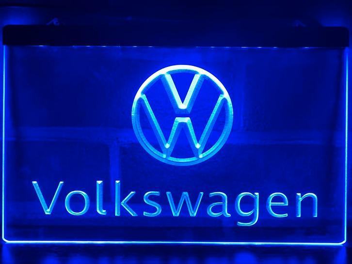 Led Lichtbord VOLKSWAGEN 3d neon look, Verzamelen, Merken en Reclamevoorwerpen, Nieuw, Lichtbak of (neon) lamp, Ophalen of Verzenden