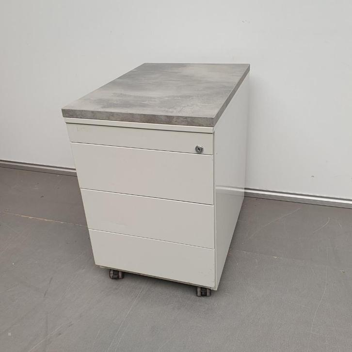 Ladekast met nieuwe topblad betonlook rolkast - 63x43x60 cm, Huis en Inrichting, Kasten | Ladekasten, Gebruikt, Minder dan 100 cm