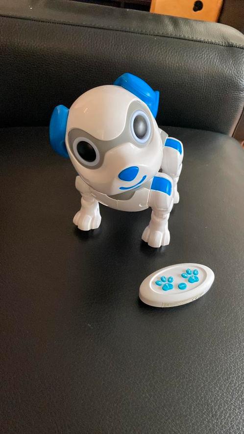 Robothond met controller wit met blauw 20cm, Kinderen en Baby's, Speelgoed | Actiefiguren, Zo goed als nieuw, Ophalen of Verzenden