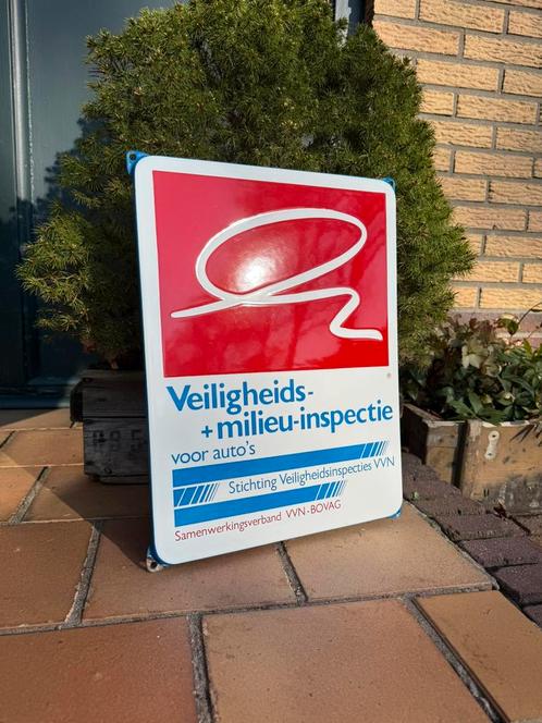 Oud emaille reclame bord vvn bovag veilig verkeer nederland, Verzamelen, Merken en Reclamevoorwerpen, Gebruikt, Reclamebord, Ophalen of Verzenden