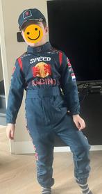 Carnaval racepak F1 maat 116 + pet, Ophalen of Verzenden, Zo goed als nieuw, 110 t/m 116, Jongen