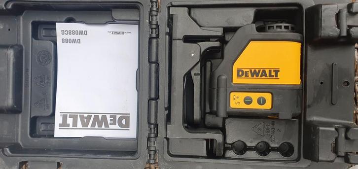 DeWALT DW088CG-XJ Groene Kruislijnlaser, Doe-het-zelf en Verbouw, Meetapparatuur, Zo goed als nieuw, Licht, Ophalen of Verzenden