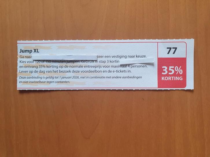 Jump XL 35% korting maximaal 4 personen, Tickets en Kaartjes, Kortingen en Cadeaubonnen, Drie personen of meer, Overige typen