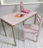 Kinderstoel Kindertafel Tafeltje Stoeltje Kinderbureau Roze, Ophalen, Gebruikt, Tafel(s) en Stoel(en)