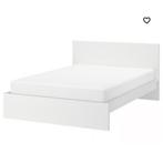 IKEA Malm bed wit twijfelaar inclusief lattenbodem, Ophalen, Wit, 140 cm, Zo goed als nieuw